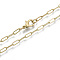 Brass Paperclip Chains, Drawn Elongated Cable Chains Necklace Making, with Lobster Claw Clasps, Matte Gold Color, 24.01 inch(61cm) long, Link: 7.4x2.8mm, Jump Ring: 5x1mm