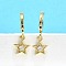 Star Brass Micro Pave Clear Cubic Zirconia Hoop Earrings, Long-Lasting Plated, Lead Free & Cadmium Free, Real 18K Gold Plated, 24.5x8.5mm