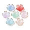 Acrylic Bead Caps, 5-Petal Flower, Mixed Color, 17.5x18x5mm, Hole: 1.2mm