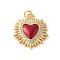 Brass Micro Pave Cubic Zirconia Pendants, Cadmium Free & Lead Free, Enamel Heart Charms, with Jump Ring, Real 18K Gold Plated, 21x19.5x3.5mm, Hole: 3.5mm