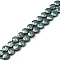 Electroplated Natural Lava Rock Beads Strands, Faceted, Flat Round, Green Plated, 10~10.5x4.5~5mm, Hole: 0.8~1mm, about 40pcs/strand, 16.14''(41cm)
