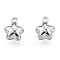 Brass Charms, Cadmium Free & Nickel Free & Lead Free, Flower, Real Platinum Plated, 9x7x4mm, Hole: 1mm