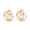 Brass Micro Pave Cubic Zirconia Pendants, Rabbit, Real 18K Gold Plated, 16x13x3.5mm, Hole: 1.4mm