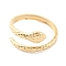 304 Stainless Steel Snake Open Cuff Rings, Real 14K Gold Plated, US Size 7 1/4(17.5mm)