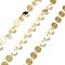 925 Sterling Silver Flat Round Link Chains, Sequin Chains, Soldered, Real 18K Gold Plated, Flat Round: 5x0.3mm, Link Ring: 3x2x0.4mm