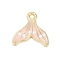 Alloy Enamel Pendants, Fishtail Charm, Golden, Pink, 15x14.5x2mm, Hole: 1.5mm
