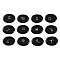 12Pcs 12 Styles Twelve Constellation Natural Obsidian Flat Oval Links Connector Charms, 16x12x3mm, Hole: 1.2mm, 1pc/style