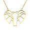 201 Stainless Steel Origami Pendant Necklaces, with Cable Chains, Elephant, Golden, 17.5 inch(44.5cm), 2mm, Elephant: 29.5x36x1mm