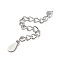 Tarnish Resistant 304 Stainless Steel Curb Chains Extender, End Chains with 201 Stainless SteeL Teardrop Chain Tabs, Stainless Steel Color, 59x3mm