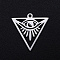 Non-Tarnish 201 Stainless Steel Pendants, Filigree Joiners Findings, Laser Cut, Triangle with Eye, All Seeing Eye, Stainless Steel Color, 20x19.5x1mm, Hole: 1.4mm