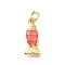 Barss Pendants, with Enamel Rhinestone and Jumping Ring, Lead Free and Cadmium Free,
Fish Charms, Orange Red, 15x6.5x3mm, Hole: 3mm