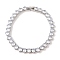 Brass with Cubic Zirconia Link Bracelets, Lead Free & Cadmium Free, Real 18K Gold Plated, Platinum, 6-7/8 inch(17.5cm)