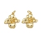 Brass Micro Pave Cubic Zirconia Pendants, Flower, with Jump Ring, Rack Plating, Long-Lasting Plated, Lead Free & Cadmium Free, Real 18K Gold Plated, 19.5x19x4mm, Hole: 3.5mm