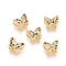 Brass Micro Pave Cubic Zirconia Multi-Strand Links, Butterfly, Colorful, Golden, 5.5x7.5x3.5mm, Hole: 0.6mm
