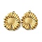 304 Stainless Steel Connector Charms, Sunflower Links, Real 18K Gold Plated, 16x14x2mm, Hole: 1.2mm