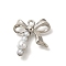Alloy Pendants, Platinum Charms, Bowknot, 18.5x17x4mm, Hole: 1.5mm