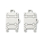Non-Tarnish 201 Stainless Steel Pendants, Laser Cut, Suitcase Charm, Stainless Steel Color, 17.5x10.5x1mm, Hole: 1.6x1.6mm