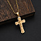 Triple Layered Cross 304 Stainless Steel Pendant Necklaces for Men, Golden, 21.65 inch(55cm)