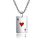 Stainless Steel Hearts Poker Pendant Necklaces for Couple, Hip-hop Style