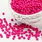 (Repacking Service Available) Baking Paint Glass Seed Beads, Camellia, 8/0, 3mm, Hole: 1mm, 12g/bag