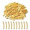 100Pcs Brass Tube Beads, Curved Tube, Golden, 25x3mm, Hole: 2mm
