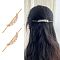 Alloy Hair Sticks, with Plastic Round Beads, Hollow Hair Ponytail Holder, for DIY Hair Stick Accessories, Rectangle, Light Gold, 125x3mm