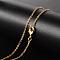 Brass Necklaces, Cable Chain, with Lobster Clasp, Golden, 17.72 inch, 1.5mm