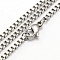 Tarnish Resistant Trendy Men's 304 Stainless Steel Box Chain Necklaces, with Lobster Clasps, Stainless Steel Color, 17.7 inch(44.9cm), 1.9mm
