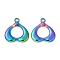 304 Stainless Steel Pendants, Heart Charm, Rainbow Color, 21.5x20x2mm, Hole: 2mm