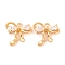 Brass Micro Pave Cubic Zirconia Charms, Cadmium Free & Nickel Free & Lead Free, Bowknot, Clear, 12x13x3.5mm, Hole: 1.4mm