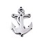Non-Tarnish 304 Stainless Steel Link Connectors, Laser Cut, Anchor, Stainless Steel Color, 30.5x18.5x1.5mm, Hole: 1mm