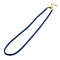 Nylon Milan Cord Necklace Making, with Brass Findings and Stainless Steel Claw Lobster Clasps, Golden, Long-Lasting Plated, Blue, 17.91~18.31 inch(45.5~46.5cm)