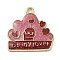 Alloy Pendants, with Enamel, Valentine's Day, Paw Print, 22.5x22x2mm, Hole: 1.8mm