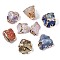 Plated Natural Mixed Gemstone Beads, with Light Gold Brass Findings, Nuggets, 18~30.5x15.5~28.5x11~20mm, Hole: 3mm