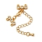 Brass Micro Pave Clear Cubic Zirconia Chain Extender, with Chain and Clasps, Cadmium Free & Nickel Free & Lead Free, Real 18K Gold Plated, 80mm