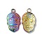 Ion Plating(IP) 304 Stainless Steel Pendant Rhinestone Settings, Halloween Skull, Rainbow Color, Fit for 2mm Rhinestone, 23x12x3mm, Hole: 3mm