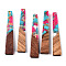 Transparent Resin & Walnut Wood Pendants, with Gold Foil, Trapezoid Charms, Waxed, Deep Pink, 44.5x8x3mm, Hole: 2mm
