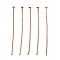 Iron Flat Head Pins, Cadmium Free & Nickel Free & Lead Free, Red Copper Color, Size: about 4.5cm long, 0.75~0.8mm thick(20 Gauge), about 6000pcs/1000g, Head: 2mm