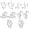 10Pcs 5 Style 201 Stainless Steel Pendants, Laser Cut, for Halloween, Witch & Witch Hat & Skull & Ghost, Stainless Steel Color, 28.5~43x30~35x1mm, Hole: 1.5~2mm, 2pcs/style
