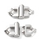 Non-Tarnish 304 Stainless Steel Bayonet Clasps, Oval, Stainless Steel Color, 29.5x17x6.5mm, Hole: 6.5x6.5mm