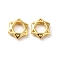 Brass Beads, Cadmium Free & Nickel Free & Lead Free, Hexagram, Real 18K Gold Plated, 8x9x2.5mm