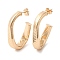 Brass Twist Oval Stud Earring Findings, Cadmium Free & Nickel Free & Lead Free, Light Gold, 28x24x3.5mm, Pin: 0.6mm