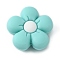 Silicone Beads, Flower, Turquoise, 26x27x10mm, Hole: 2mm