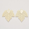 Autumn Theme Brass Filigree Pendants, Nickel Free, Maple Leaf, Real 18K Gold Plated, 35.5x31.5x0.3mm, Hole: 2mm