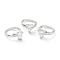 Dual-use Items, Brass Micro Pave Clear Cubic Zirconia Finger Rings or Charms, Solitaire Ring, Heart, Platinum, 15x12x6mm, Inner Diameter: 9.5mm