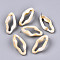 Opaque Resin Stud Earrings, Imitation Gemstone Style, with Stainless Steel Pins, Nuggets, PapayaWhip, 36x18.5mm, Pin: 0.7mm