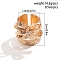 Alloy Rhinestone Bowknot Wide Open Cuff Rings for Women, Light Gold, 20.5mm