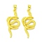Brass Pendants, Cadmium Free & Nickel Free & Lead Free, Snake with Moon, Real 18K Gold Plated, 31.5x13.5x3mm, Hole: 4x3mm