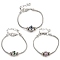 Brass Micro Pave Cubic Zirconia European Bracelets, Round, Mixed Color, 7-1/4 inch(18.4cm)
