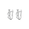 Elegant Geometric 925 Sterling Silver Cubic Zirconia Hoop Earrings, Simple and Fashionable, Platinum, Clear, 12x4mm